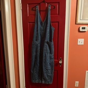 Free people high roller denim overalls size medium